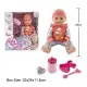 Пупс інтерактивний, YL2208B, 25 см, з аксесуарами, п’є з пляшки, ходить на горщик