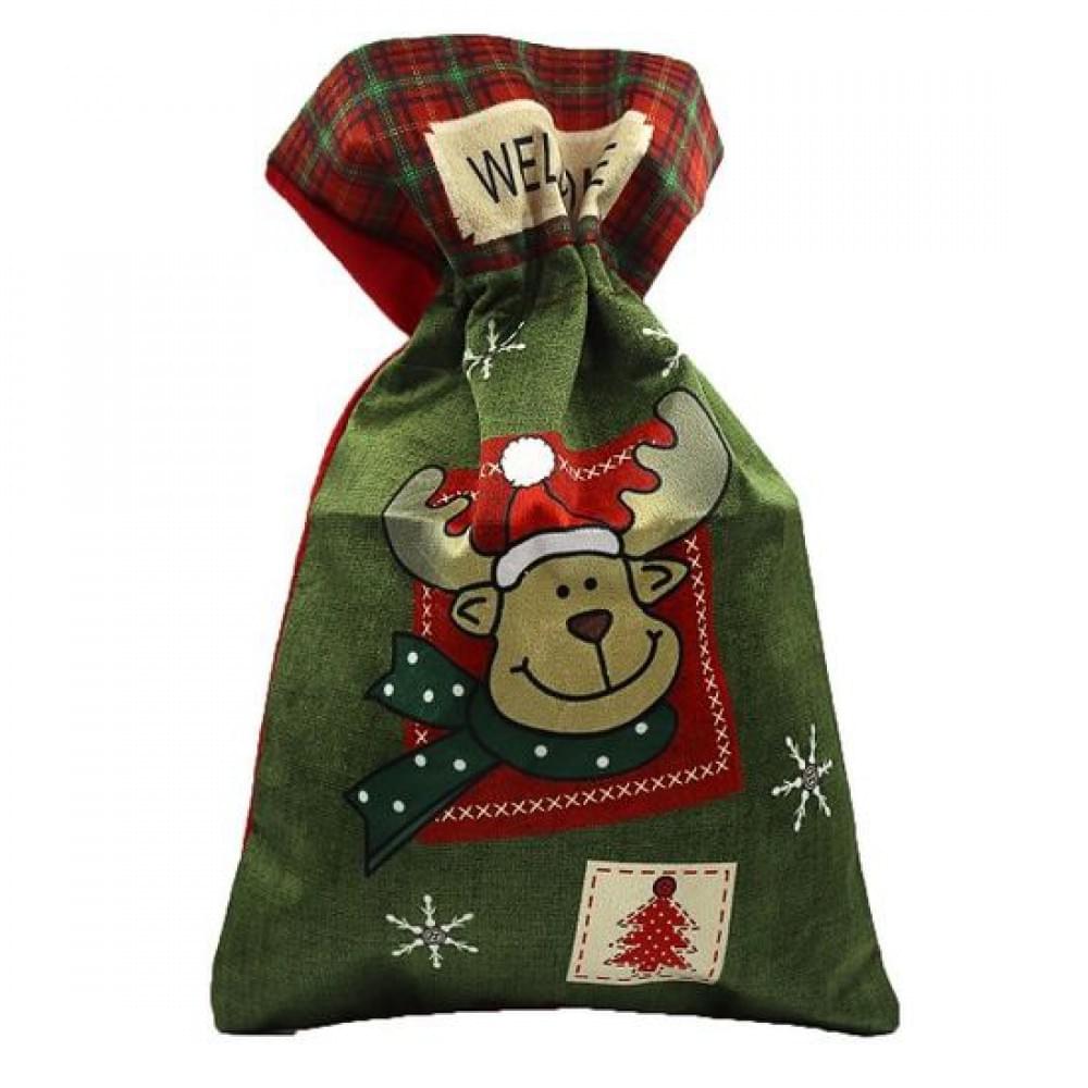 Мешок новогодн."Олень" 44*29см, 1шт/этик.