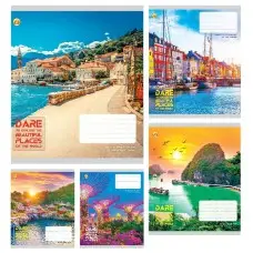 Тетради ученические 48 листов линия Тверда Краєвиди, 10 шт. в упаковке