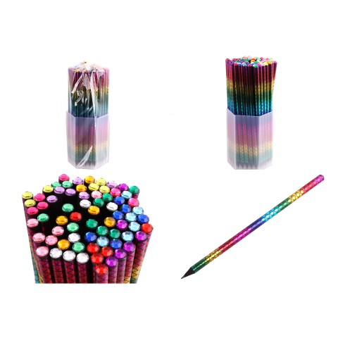 Олівець із чорного дерева Луска русалки, HB, з каменем, 72 шт., 7915