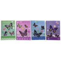 Зошит на спіралі Метелики, А5, 50 аркушів, ПВХ обкладинка, клітинка (В асортименті)
