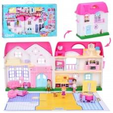 Будиночок 68см, звук, світло, меблі, фігурки 3шт, на бат-ці, в кор-ці, 87,5-51-9см /6/