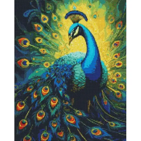 Набір з алмазною мозаїкою Витончений павич AMO7868 з АВ стразами, 40x50 см