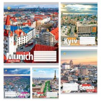 Зошити учнівські 60 аркушів клітинка Тверда 41606 Місто, 10 шт. в упаковці