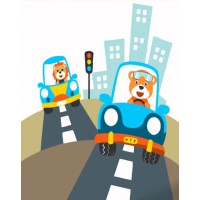 Набір для розпису по номерах Перегони у містечку, Strateg, 30x30 см, ES149