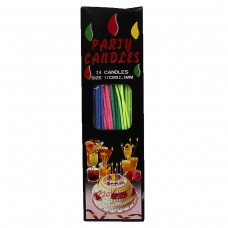 Набір свічок для торта "party candles" 15*0, 2см, 24шт, mix, без/етик.