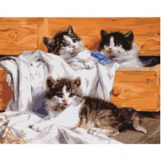 Картина за номерами va-2647 "маленькі кошенята" розміром 40х50 см