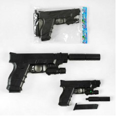 Пістолет на пулькух лазерный прицел, глушитель, 23см (упаковка пакет),(пульки в комплект не входят)