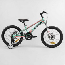 Дитячий магнієвий велосипед 20'' corso «speedline» магнієва рама, дискові гальма, додаткові колеса, зібрання на 75% (MG-94526)