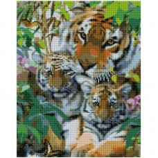 Набір для творчості алмазна картина сім'я тигрів strateg розміром 30х40 см (kb076)