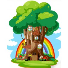 Картина за номерами будиночок на дереві strateg розміром 30х40 см (ss6728)