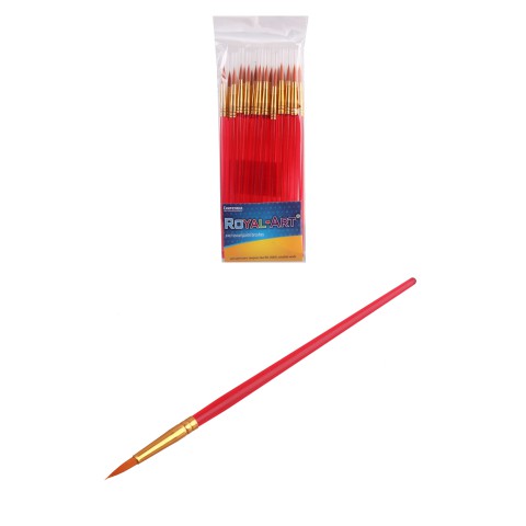 Пензель нейлон кругла, 17 см, №6, пластикова ручка, 25 шт. в упаковці, 7616RA