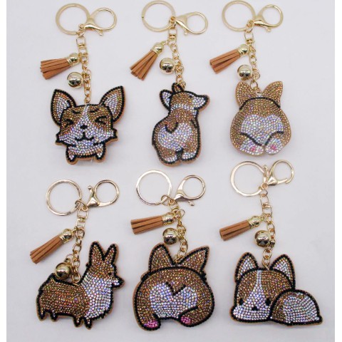 Брелок зі стразами Собачка 7 см (В асортименті)