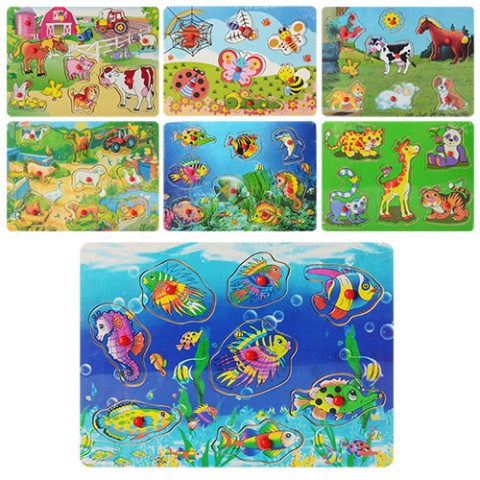 Дерев’яна іграшка Рамка-вкладка тварини, MD0009 (В асортименті)