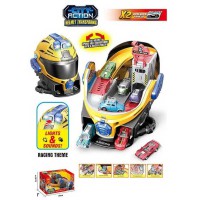 Гараж-Трек ШОЛОМ, підсвічування, аудіоефекти сирен, механічний підіймач, 35x22x19 см, SK639SA