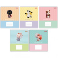 Зошити учнівські 18 аркушів лінія 1B Brush story, 25 шт. в упаковці