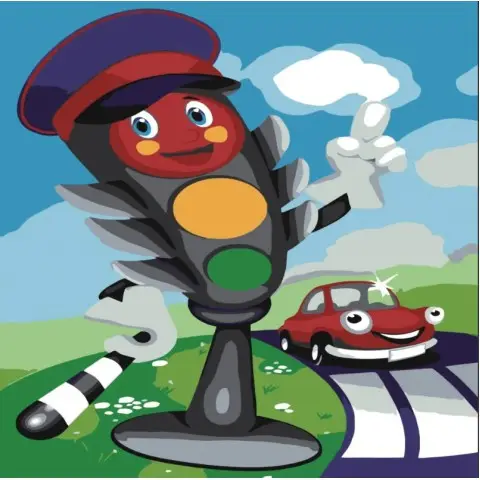 Набір для розпису по номерах Веселий світлофор, Strateg, з лаком, 30x30 см, ES035