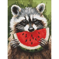 Алмазна мозаїка на підрамнику Соковитий кавун Ideyka 30×40 см AMO8273