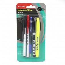 Набір Luxor "Home Office mate" 5 предм.(3 ручки+CD маркер+текстовиділяч)