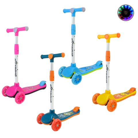 Самокат дитячий триколісний, 2 колеса PU зі світлом, заднє пластикове, складний, SC815 (В асортименті)