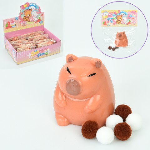 Іграшка Капібара, 5.5 см, антистрес, мішура, 28.5x20x8.5 см