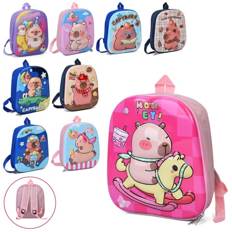 Рюкзак Капібара, 25x31x6 см, 1 відділення, 1 внутрішня кишеня, застібка-блискавка, JD3336 (В асортименті)