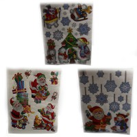 Наліпки для вікон силікон з глітером Дід Мороз з подарунками 29×41 см (в асортименті) 6526_109