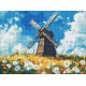 Алмазна мозаїка на підрамнику Млин посеред поля Ideyka 30×40 см AMO8304