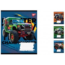 Зошити учнівські формату А5 12 лінія. 1В Monster truck championship, 25 шт. в упаковці