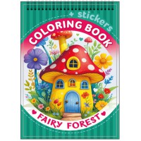 Розмальовка з наліпками, 24210, 12 аркушів, А5