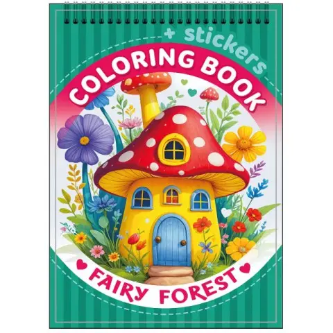 Розмальовка з наліпками, 24210, 12 аркушів, А5