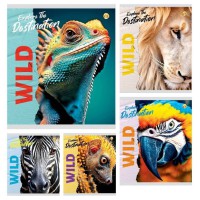 Зошити учнівські 36 аркушів клітинка Тверда ТЕ41408 Дика природа, 20 шт. в упаковці