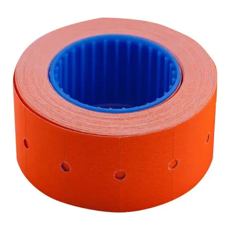 Цінник прямокутний, 22x12 мм, 500 шт., 6 м, зовнішня намотка, помаранчевий, 10 шт. в упаковці