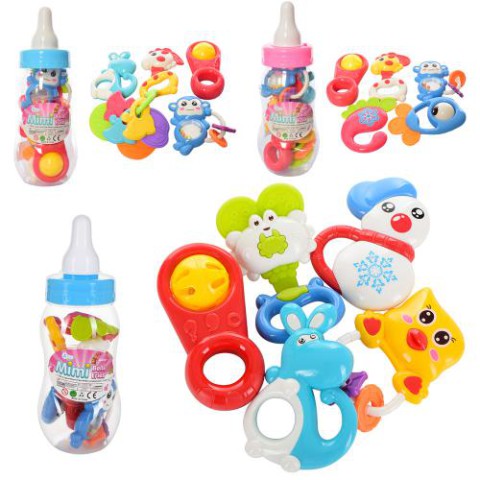 Брязкальце в колбі 776-A1-2-3, 5 шт., від 8.5 см, прорізувач (В асортименті)