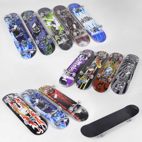 Скейт, колеса PU діаметр 5 см, китайський клен, підшипники ABEC-5, алюмінієва підвіска, F22226 (В асортименті)