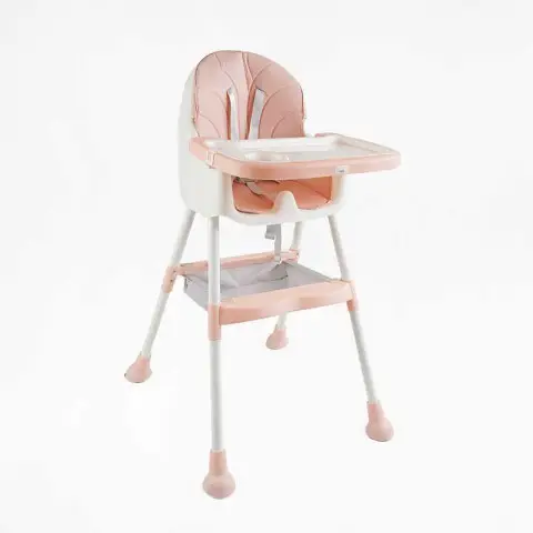 Стільчик для годування Toti, сталева конструкція, матеріал тканини PU, знімний столик, корзинка, 4 колеса