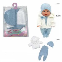 Одяг для пупса 30-35 см комбінезон шапочка шубка YLC335I