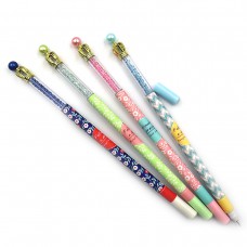 Ручка стираемая с игрушкой со стразами "Корона" синяя, PVC бокс, мікс, ціна за 12 шт. //