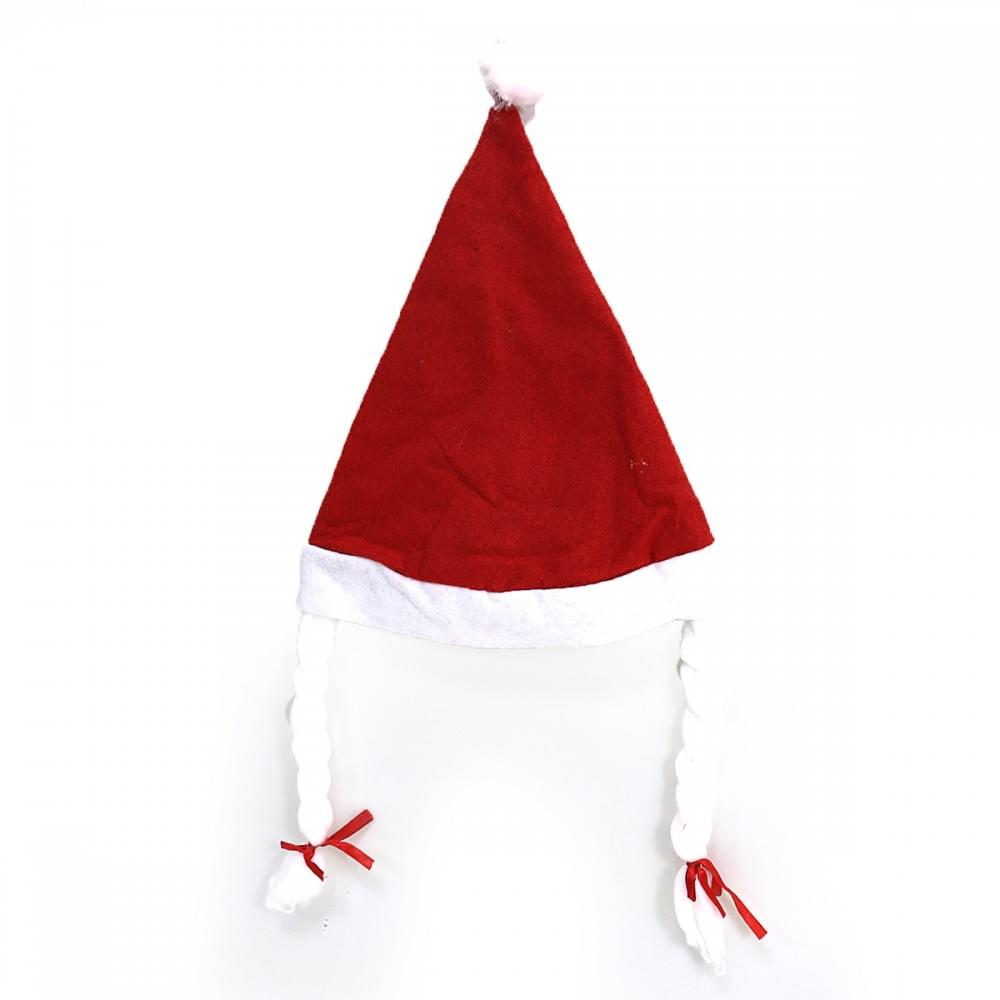 Колпак новогодн.красн."Косички" 27*38см, 1шт/этик.