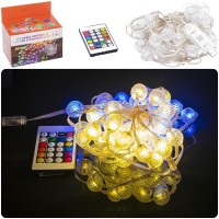 Гірлянда Smart RGB Кульки великі з пультом USB, 50 лампочок, 5 м