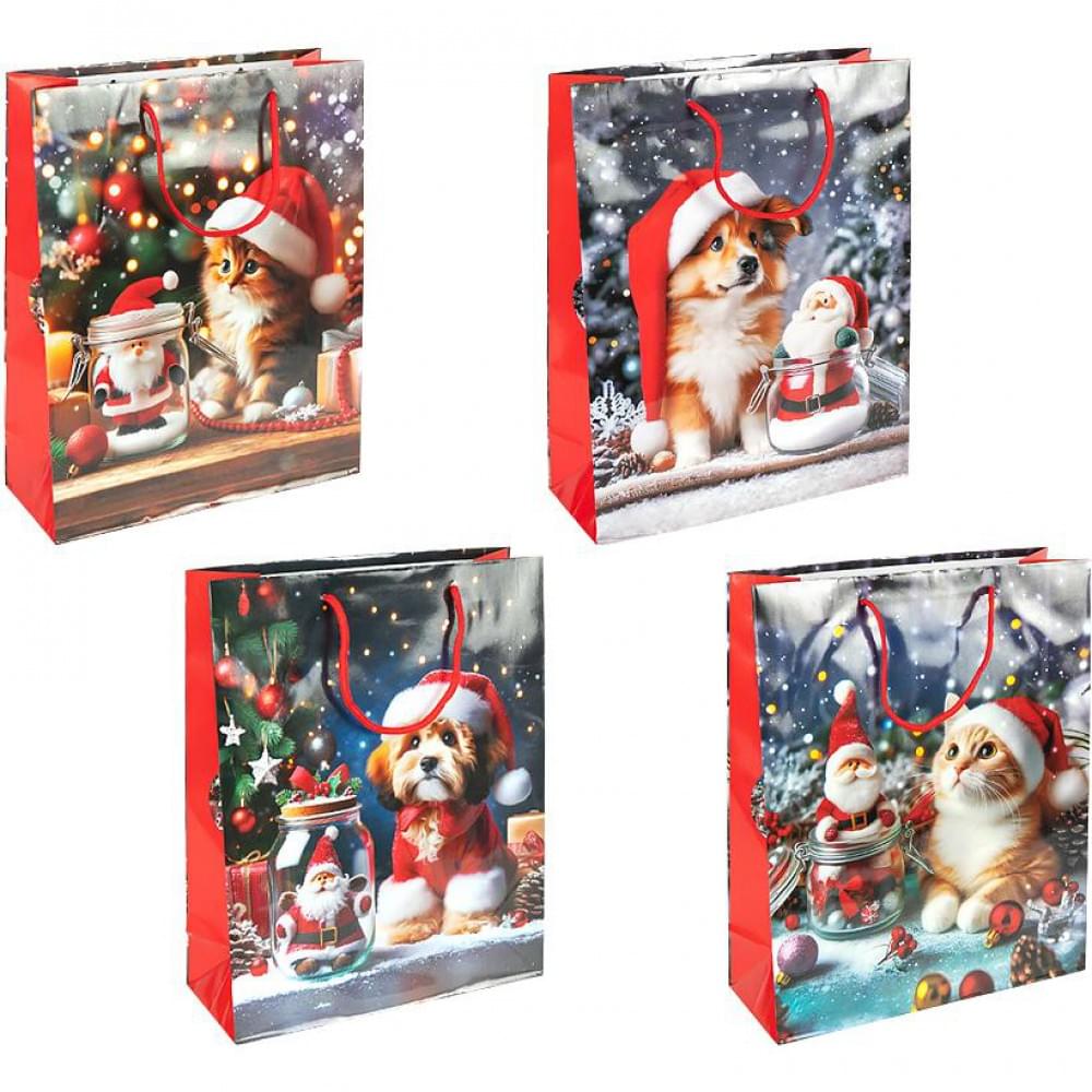 Пакет подарунковий "Новий Рік" 26х32х10см 2577-2, ціна за 6 шт. //