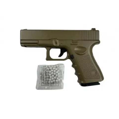Страйкбольний пістолет Galaxy Glock, метал, пісочний, вага 560 г, G39D