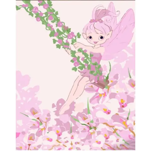 Набір для розпису по номерах Катаючись на гойдалці, Strateg, 30x40 см, SS6691