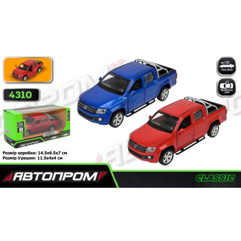 Машинка металева Volkswagen Amarok 1:46 АВТОПРОМ двері (В асортименті) 4310