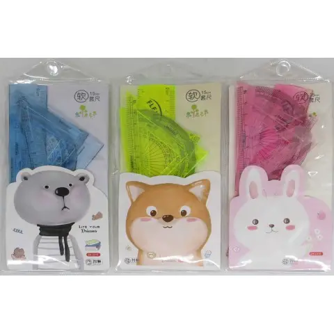 Набір лінійок Звірята, 15 см, трикутники, ZH-2315 (В асортименті)