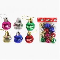 Новорічні прикраси 12 штук, кульки, D=3 см, у п/е /450/