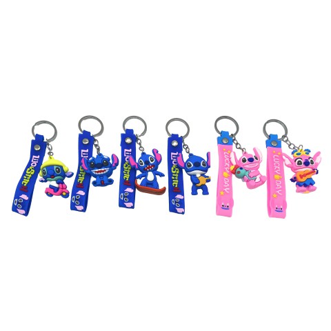 Брелок силіконовий з хлястиком Стіч 6 см (В асортименті)