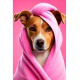 Набір для творчості алмазна картина Пес в рожевій ковдрі Strateg HEG88150, 30x40 см