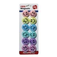 Магніти смайли пастельних кольорів, 3 см, 12 шт.