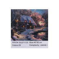 Алмазна мозаїка за номерами Хатинка в лісі 71133_BGLE, 40x50 см